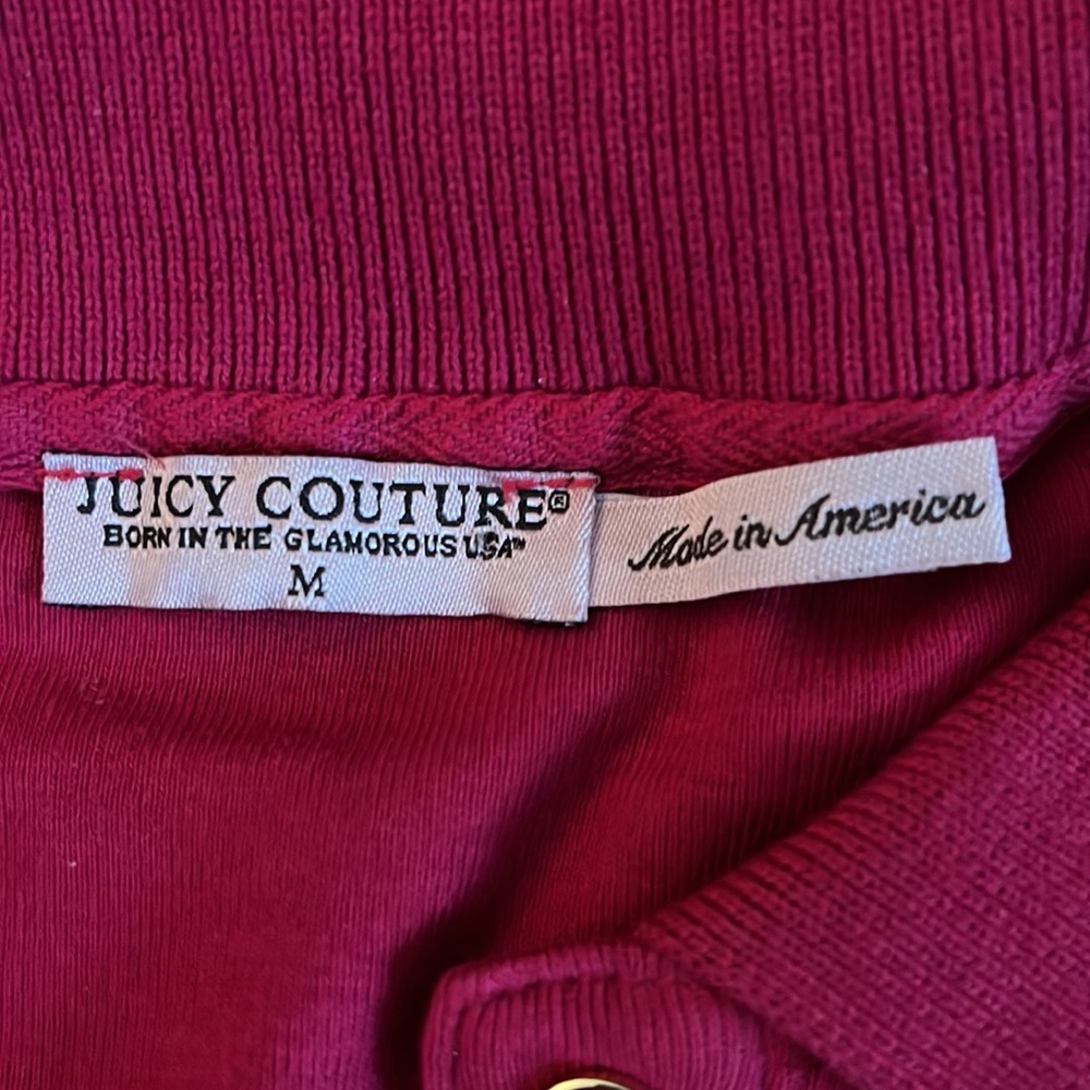 Juicy Couture puff sleeve Y2K slim polo tee shirt M - Picture 4 of 8